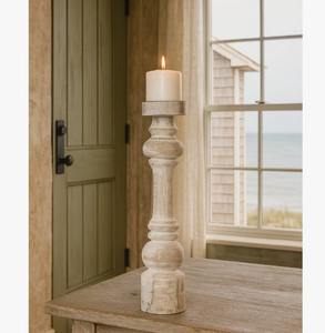 Grand porte-bougie baroque blanc de luxe pour table, à prix avantageux - Product Image 4