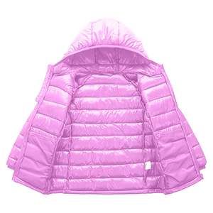 Veste matelassée à capuche rose pour homme, légère, rembourrée de duvet, coupe-vent, fermeture éclair, vêtements d'hiver décontractés - Product Image 2