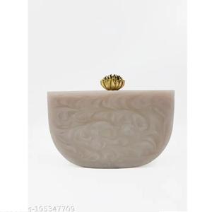 Skill Artisan Dark Resin Bohemian Marble Effect Daily Use Square Shoulder Chain Rhinestone Fancy Magnetic Closure Clutch - Product Image 1