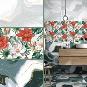 กระเบื้องบุผนังเซรามิกพื้นผิวหินอ่อนสีขาวขนาด 300x600 มม. เหมาะสำหรับตกแต่งภายในสำนักงานที่ทันสมัยและพื้นที่เชิงพาณิชย์ที่มีการจราจรหนาแน่น - Product Image 2