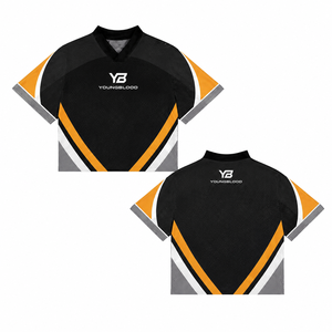 Maillot de supporter personnalisé de haute qualité, col en V, manches courtes, en mesh sublimé, vêtements d'équipe unisexes pour adultes, respirant, toutes saisons - Product Image 1