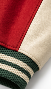 Vêtements professionnels de style américain haut de gamme, manches en cuir, boutonnés, vente en gros - Product Image 4