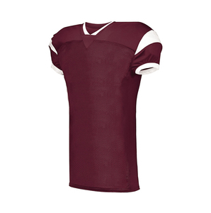 Maroon V-Neck American <b>Football</b> Jersey Men Adult Short Sleeve Mesh Breathable Sport Apparel All Seasons Screen <b>Printing</b> - Product Image 1