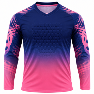 เสื้อฟุตบอลสีชมพูกรมท่าไล่เฉดแบบกำหนดเอง แขนยาว คอวี ระบายอากาศได้ดี แห้งเร็ว สำหรับทีม - Product Image 1