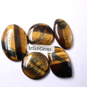 Oeil de tigre naturel multi pierres précieuses en vrac Cabochon poli mélange forme toutes tailles pour la fabrication de pendentifs bijoux en cristal - Product Image 1