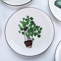Assiettes peu profondes en céramique naturelle Masterpiece, lot de 4 pièces en coffret cadeau, durables, sans BPA, écologiques, compatibles lave-vaisselle, en stock