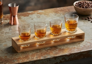 Support en bois pour verres, rectangulaire, à un seul niveau, pour la cuisine, pour boissons, design minimaliste, type sur pied - Product Image 5