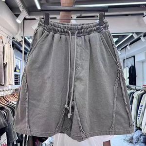 Premium Quality <b>Bleached</b> Fleece Sweat Shorts Unisex Elastic Waist Drawstring Summer Lounge Athletic Beach Wear - Product Image 6