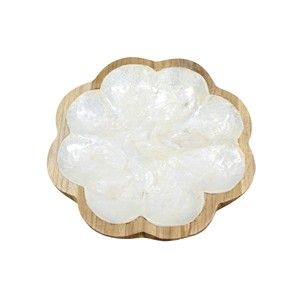 Bols en bois de teck avec incrustations de nacre, bols à fruits, design moderne du milieu du siècle, fabrication artisanale, OEM, vente en gros personnalisée |   Aqudus Saleem - Product Image 1
