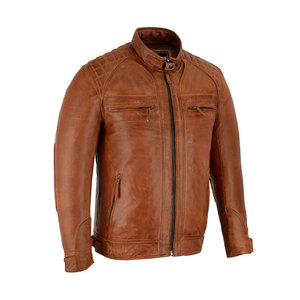 Veste en cuir pour homme de haute qualité, élégante, imperméable et douce, personnalisable OEM, pour la vente en ligne en hiver. - Product Image 5