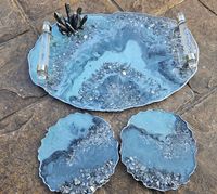 Plateau de service en céramique de luxe ZamZam Industries - Tapis et sous-plats écologiques lavables, diamètre 300 mm, options d'épaisseur, exportation indienne