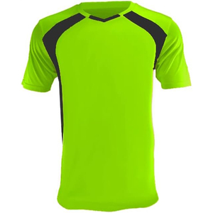 Camiseta Deportiva Verde Lima para Hombre, Manga Corta, Cuello en V, Tejido de Poliéster de Secado Rápido, Corte Regular, Color Sólido, Diseño Liso - Product Image 1