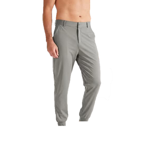 Pantalon de jogging gris léger pour homme, taille élastique, coupe-vent, poches latérales, respirant, coupe décontractée, 100 % coton, pour l'hiver, vente en gros - Product Image 1