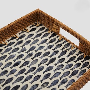 Panier en rotin tressé artisanal de style arabe, écologique, 14 pouces, qualité commerciale, en nacre, par Universal Overseas India - Product Image 4