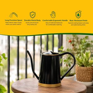 Arrosoir en métal pour usage intérieur et extérieur, arrosoir de jardin à long bec, pot d'arrosage décoratif pour plantes, pour la maison et le jardin - Product Image 4