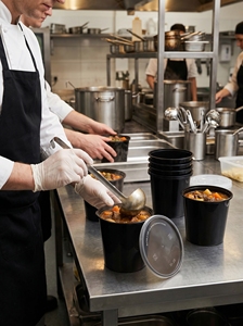 Conteneur alimentaire rond en plastique PP avec couvercle, conteneur de qualité alimentaire pour la livraison de restaurants et l'emballage alimentaire, conteneur HORECA - Product Image 5