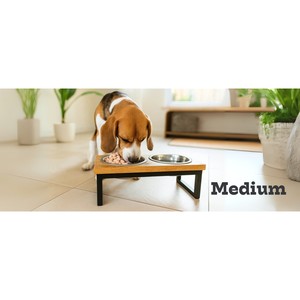 Soporte Elevado para Comederos de Mascotas de Madera de Mango con Dos Tazones de Acero Inoxidable al por Mayor - Product Image 4