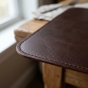 Custom Luxury Genuine Leather Placemat Heat Resistant Waterproof Smell Proof Heavy Duty Dining Table <b>Mat</b> Hotel Tableware - Product Image 2