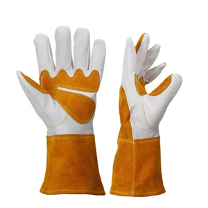 Custom Logo Leather Welding <b>Gloves</b> Heat Resistant Palm <b>Long</b> Length Anti-Slip Durable Straight Cuff Silicone-Free Latex-Free - Product Image 3