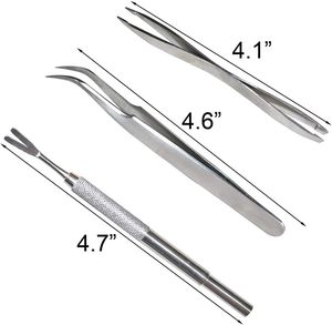 ชุดเครื่องมือกำจัดเห็บหมัดสัตว์เลี้ยงสแตนเลส 3 ชิ้น/ชุด สำหรับสุนัขและแมว ประกอบด้วย แหนบ คีม และที่คีบ - Product Image 4
