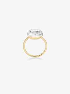 Bagues de fiançailles solitaires en or massif 14K 18K avec diamant de laboratoire taille coussin étincelant de 5 carats, sertis à griffes Gorgon, bijoux de luxe imposants - Product Image 3