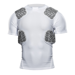 OEM Short Sleeve Padded Base Layer Shirt Football Rugby Protection Shirt Breathable Short Sleeve Padded Compression Shirt - Product Image 1