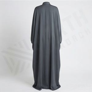 2025 OEM Kimono Abaya pour femmes musulmanes, en tissu polyester épais, doux et très extensible, col en V, manches longues, pour fêtes, Ramadan, mariages - Product Image 2
