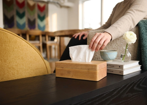 Premium Light Oak Wood Tissue Cover <b>Case</b> Dovetail Joint Rectangular Paper Organizer Tabletop Storage Box Holder Decor - Product Image 2