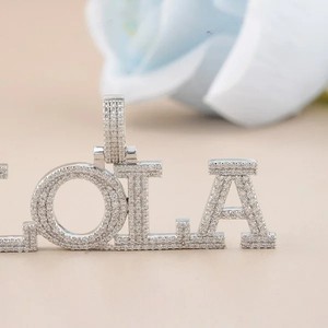 Nuevo último VVS Moissanite Diamond GRA certificado personalizado de moda Ice Out Hip Hop LOLA letra colgante joyería a precio al por mayor - Product Image 1