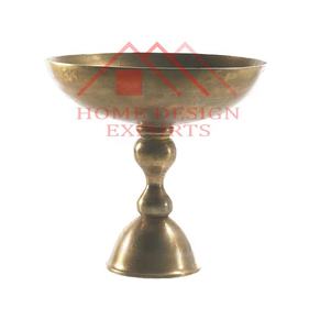 Florero de aluminio dorado para mesa de boda, centro de mesa, tazón de Pedestal dorado, florero - Product Image 1