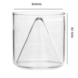 Hand-Blown 200ml Conical Borosilicate Whiskey Glass Artisan Tea <b>Cups</b> & <b>Saucers</b> for Lovers - Product Image 2