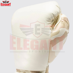 14oz With Custom Branding OEM Supplier Ergonomic Fit Wrist Protection Luxury Gold Accent Genuine Leather <b>Boxing</b> <b>Gloves</b> - Product Image 6