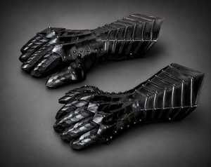 ถุงมือเหล็กสไตล์ยุคกลาง ชุบนิกเกิลสีดำ แบบโบราณ สำหรับคอสเพลย์ - Product Image 3