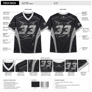 OEM Custom Mesh Athletic Jersey Y2K Retro Sportswear Charcoal Gray Metallic <b>Silver</b> V Neck Performance Shirt - Product Image 6