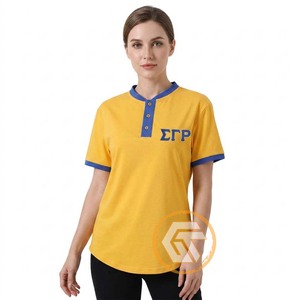 Camiseta de la Hermandad Femenina Sigma Gamma Rho al por Mayor, 100% Algodón, Ecológica, Transpirable, de Manga Corta para Verano - Product Image 1