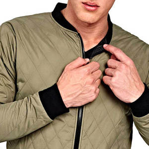 Chaquetas bomber personalizadas de color verde con cremallera para hombre, impresión personalizada, mangas largas, cuello acanalado, transpirables, para unisex. - Product Image 2