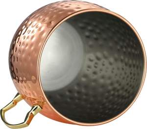 Mug en cuivre Moscow Mule en acier inoxydable le plus vendu avec poignée en laiton – Écologique, léger, 18 oz pour cocktails, bière, vin, cadeaux promotionnels - Product Image 6