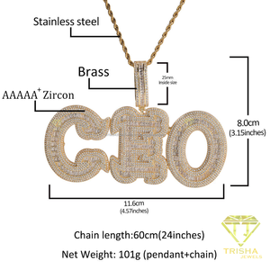 Collar con colgante de diamante cultivado en laboratorio personalizado con nombre, chapado en oro, estilo hip hop, para hombres y mujeres, joyería de lujo. - Product Image 4