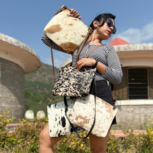 กระเป๋าถือสะพายไหล่สำหรับผู้หญิงกระเป๋าหนังวัวแท้ทำด้วยมือสไตล์ตะวันตกใหม่ - Product Image 4