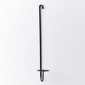 Minimalistic Iron <b>Black</b> Metal Wall-mounted Taper Candle Holder Matte Finish Home Decoration Durable Handmade for Home Hotel - Product Image 1