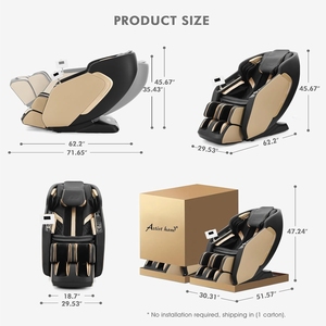 Silla de Masaje Shiatsu Eléctrica de Lujo, Cobertura Corporal Completa, Multifuncional para el Cuidado del Cuerpo, Material de Cuero - Product Image 2
