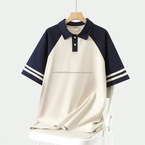 Polo à manches courtes 100% coton avec logo personnalisé pour hommes chemise uniforme à revers à barres parallèles de couleur assortie - Product Image 5
