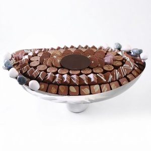 Bol à chocolat rond en acier inoxydable de luxe avec finition argentée polie, plateau à dessert gourmet fait main pour la décoration de mariage et d'hôtel - Product Image 5