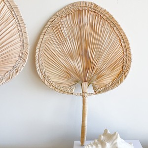 Contemporary Style Wall Mounted Big Palm Leaf Hand Fan Wholesale Price <b>Bamboo</b> <b>Straw</b> Grass Fans Living Room Decor - Product Image 2