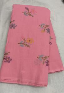 Pure Linen Flower Work Fabric Width 44 Use Dress <b>Kurti</b> Saree Etc. - Product Image 3