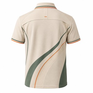 Polo à manches courtes pour homme, tricoté, respirant, style preppy avec imprimé lettres - Product Image 5