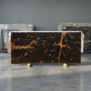 Dalles de pierre polies de qualité supérieure en granit Fish Gold, directement de l'usine, pour comptoirs, monuments, revêtements de sol et construction contemporaine - Product Image 1
