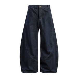 Pantalones Vaqueros Anchos de Mezclilla para Hombre, Lavado Oscuro, Corte Holgado, Casuales, Tejido Sólido, Estilo Urbano - Product Image 5