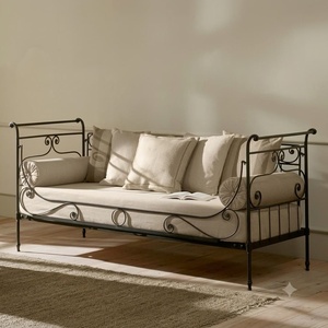 Ensemble de canapé d'extérieur 2 places en fer forgé de luxe, durable, imperméable, mobilier de jardin traditionnel, canapé de salon - Product Image 3