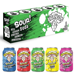 WARHEADS SOUR Black Cherry SODA CAN 355ML  Soda fruitée acidulée avec les saveurs classiques de Warheads - Product Image 2